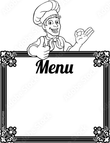 Chef Cook Baker Cartoon Man...