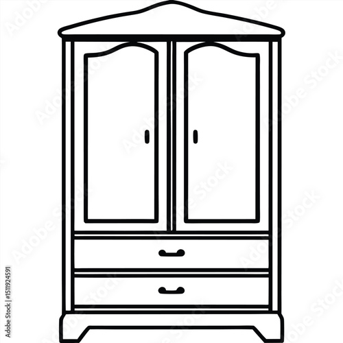 Wardrobe on White Background