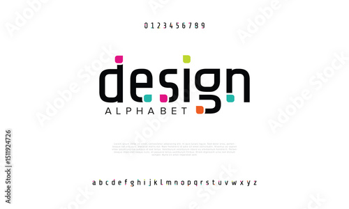 Future font creative modern alphabet fonts. Typography colorful bold witn color dot regular. vector illustrator