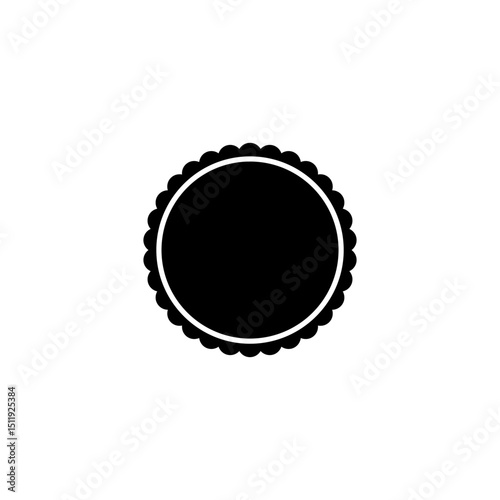 scalloped circles vector. Stamps vector icon isolated on blank background.