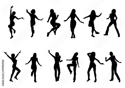 silhouettes of dancing people