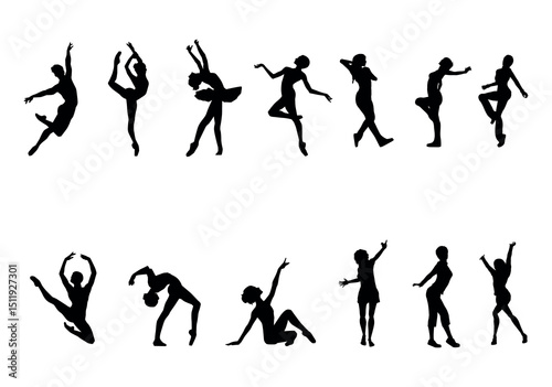silhouettes of dancing people