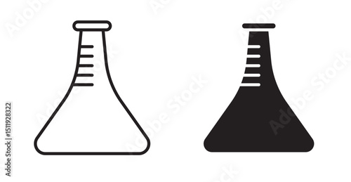 Flask icon set flat style. Vector illustration collection.