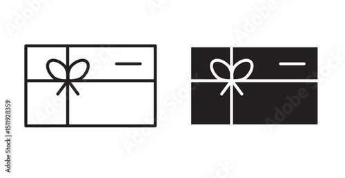 Gift card icon set flat style. Vector illustration collection.