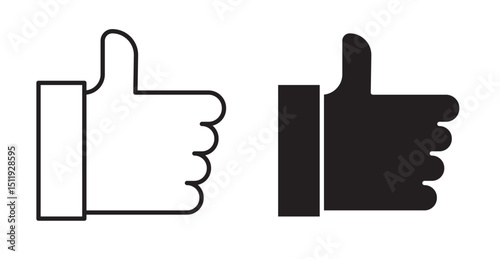 Thumb icon set flat style. Vector illustration collection.