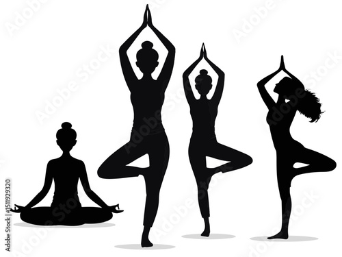 silhouette of a woman in yoga position