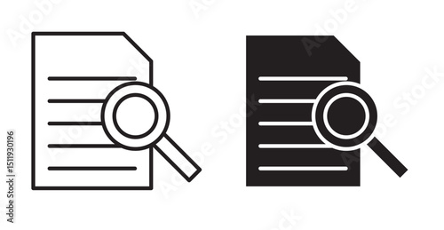 Case study icon set flat style. Vector illustration collection.