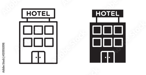 hotel icon set flat style. Vector illustration collection.