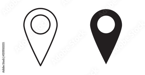 Located icon set flat style. Vector illustration collection.