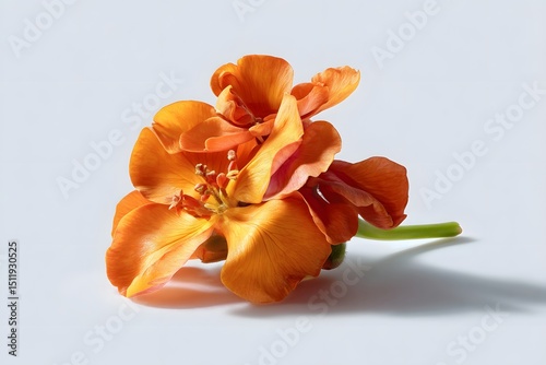 a single wallflower on a white background