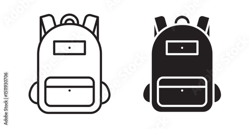 Backpack icon set flat style. Vector illustration collection.