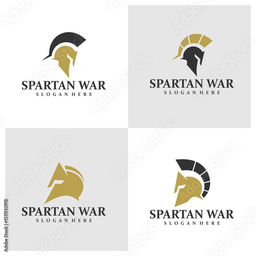 Set of Spartan logo design concept vector. Spartan Logo Design Template. Creative Symbol. Icon