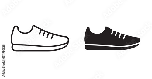 Sneaker icon set flat style. Vector illustration collection.