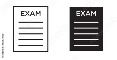 Exam icon set flat style. Vector illustration collection.