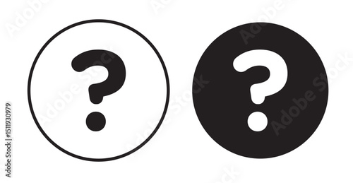 Doubts button icon set flat style. Vector illustration collection.