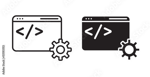 Web development icon set flat style. Vector illustration collection.