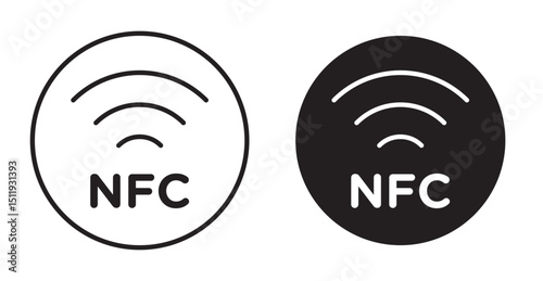 NFC icon set flat style. Vector illustration collection.