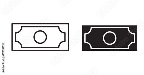 Cash icon set flat style. Vector illustration collection.