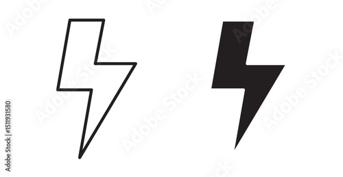 Flash icon set flat style. Vector illustration collection.