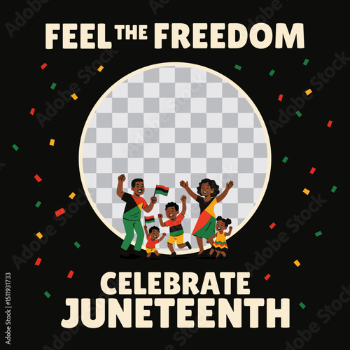 Black Freedom Day Template – Juneteenth Social Media Design for Emancipation Celebration