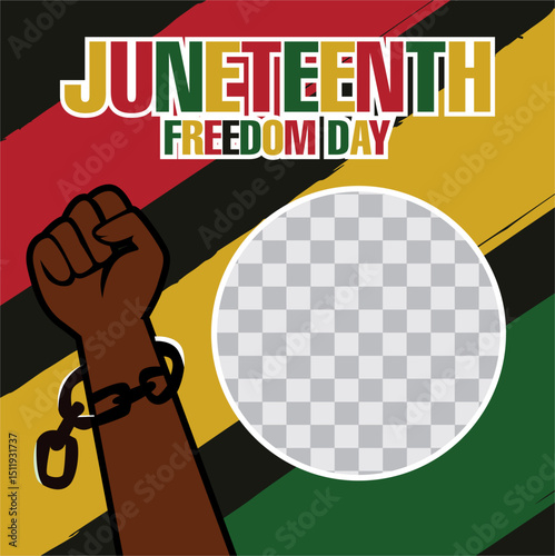 Juneteenth Celebration Design – Liberation Fist and Customizable Layout