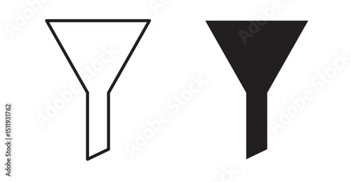 Funnel icon set flat style. Vector illustration collection.