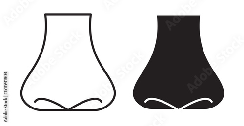 Nose icon set flat style. Vector illustration collection.