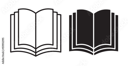 open book icon set flat style. Vector illustration collection.