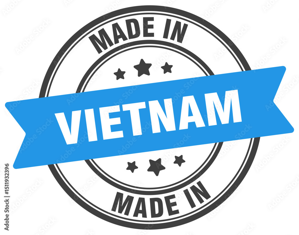 Fototapeta premium Made in Vietnam round sign. Made in Vietnam stamp.