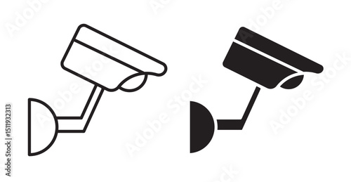CCTV icon set flat style. Vector illustration collection.