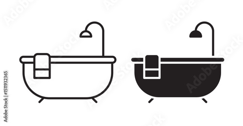Bathroom icon set flat style. Vector illustration collection.