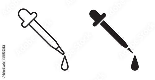 Eye dropper icon set flat style. Vector illustration collection.