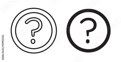 Question icon set flat style. Vector illustration collection.