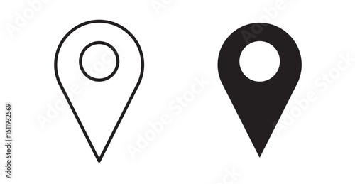 Pin icon set flat style. Vector illustration collection.