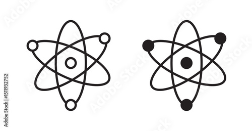 Physics icon set flat style. Vector illustration collection.