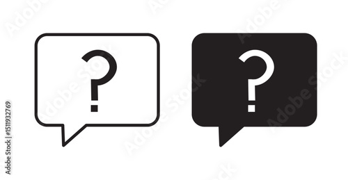 Question icon set flat style. Vector illustration collection.