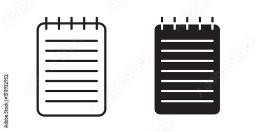 Notepad icon set flat style. Vector illustration collection.