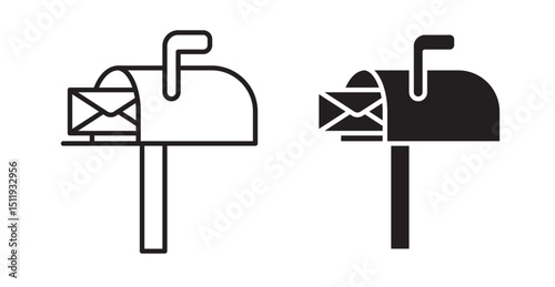 Mailbox icon set flat style. Vector illustration collection.
