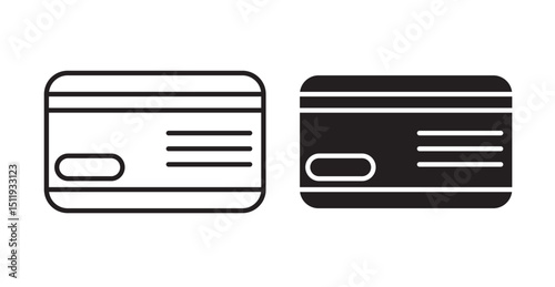 Credit card icon set flat style. Vector illustration collection.