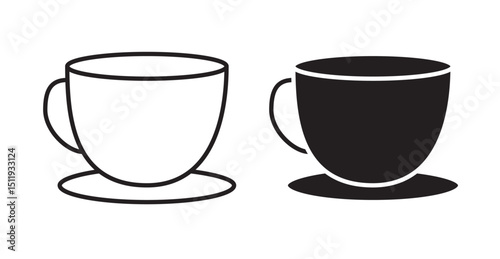 Coffee icon set flat style. Vector illustration collection.
