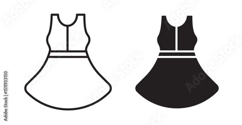 Dress icon set flat style. Vector illustration collection.