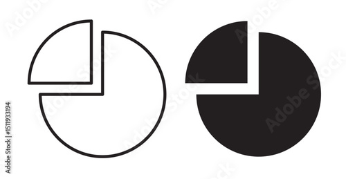 Pie chart icon set flat style. Vector illustration collection.