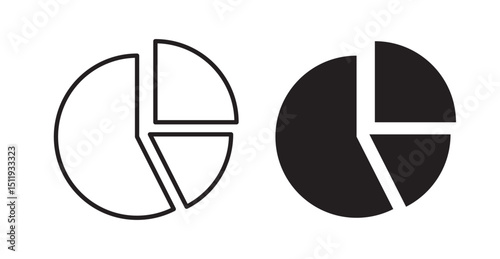 Pie chart icon set flat style. Vector illustration collection.