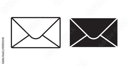 Mail icon set flat style. Vector illustration collection.