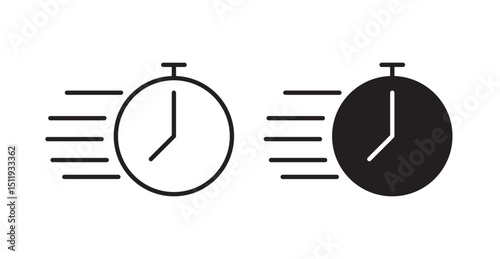 Time fast icon set flat style. Vector illustration collection.
