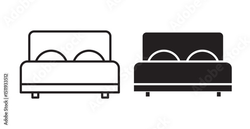 Bed icon set flat style. Vector illustration collection.