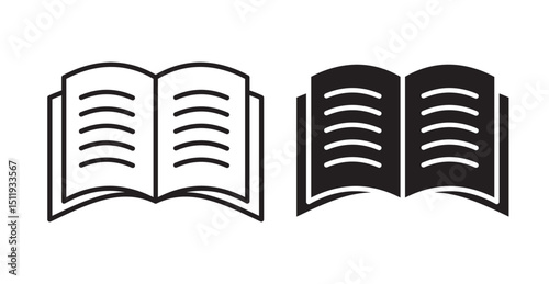 open book icon set flat style. Vector illustration collection.