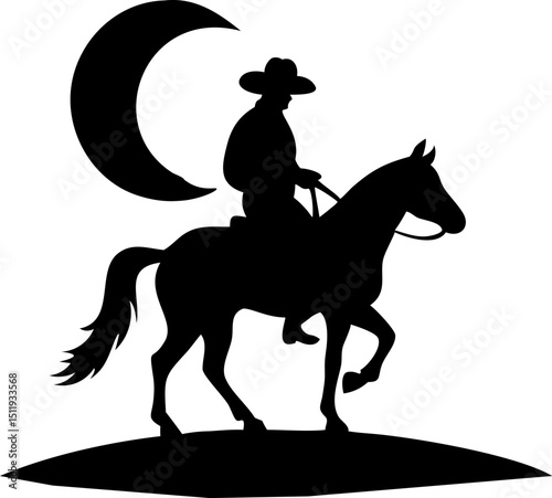 cowboy riding into sunset   classic western vibe.eps