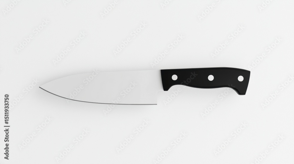 A black and silver knife with three holes on the handle. A black and silver knife with three holes on the handle.