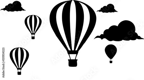 hot air balloons rising into the morning sky.eps